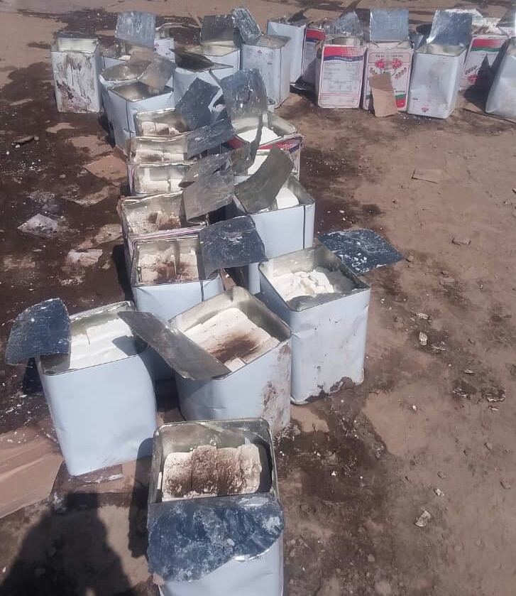 إتلاف شحنه: جبنة بيضاء بالزيت النباتى.  